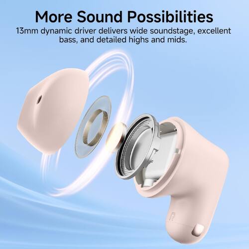 More Sound Possibilities  
13mm dynamic driver delivers wide soundstage, excellent bass, and detailed highs and mids.