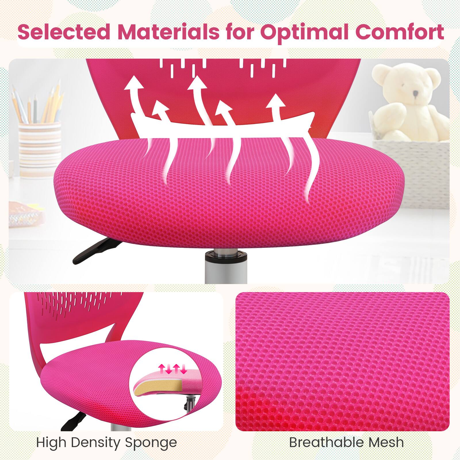 Selected Materials for Optimal Comfort: High Density Sponge and Breathable Mesh.