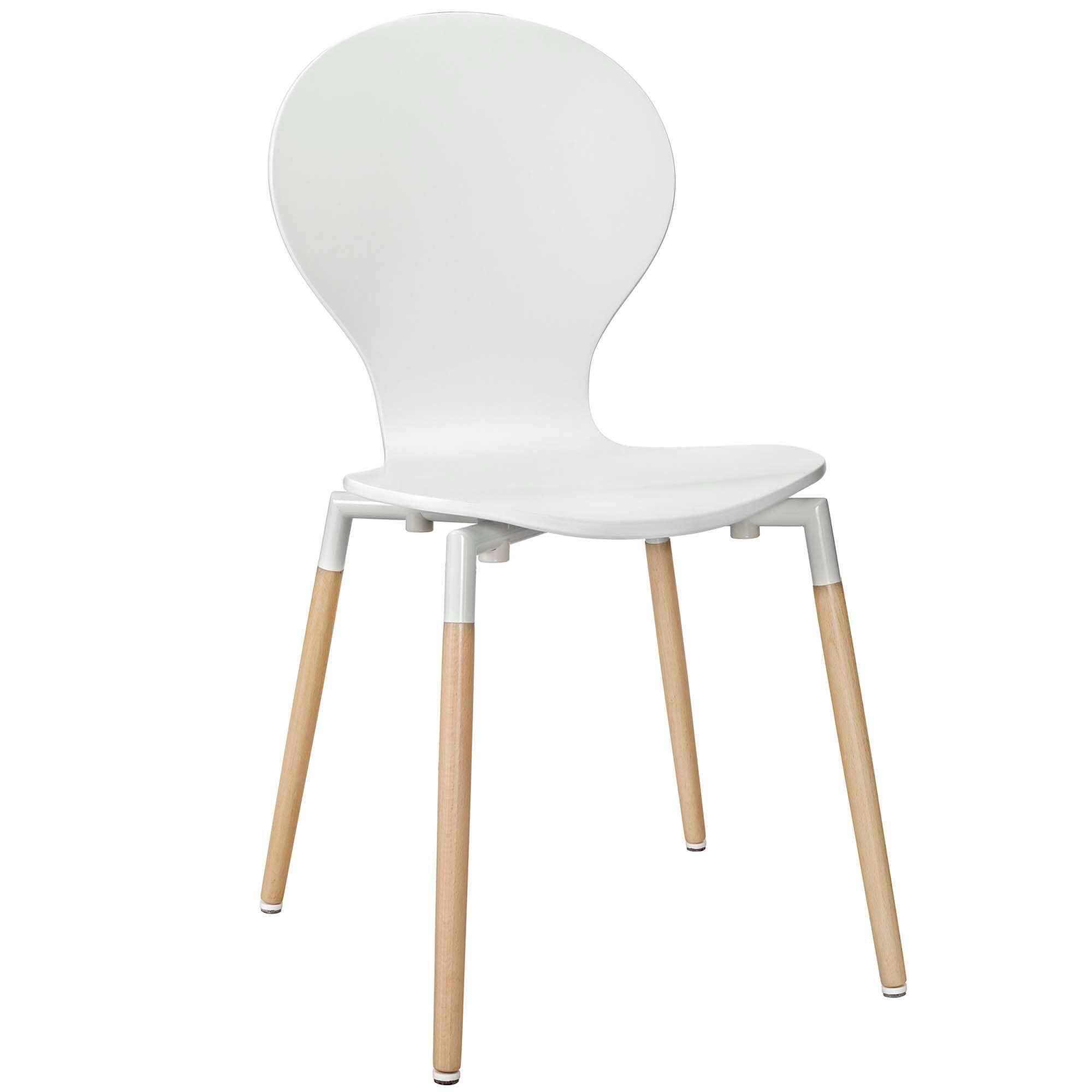 Angle. Modway - Path Dining Wood Side Chair by Modway - White.