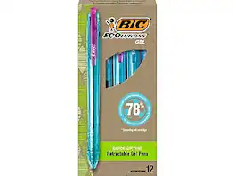 BIC - ECOlutions Retractable Gel Pens, Medium Point, 1.0 mm, 12/Pack - Assorted Ink