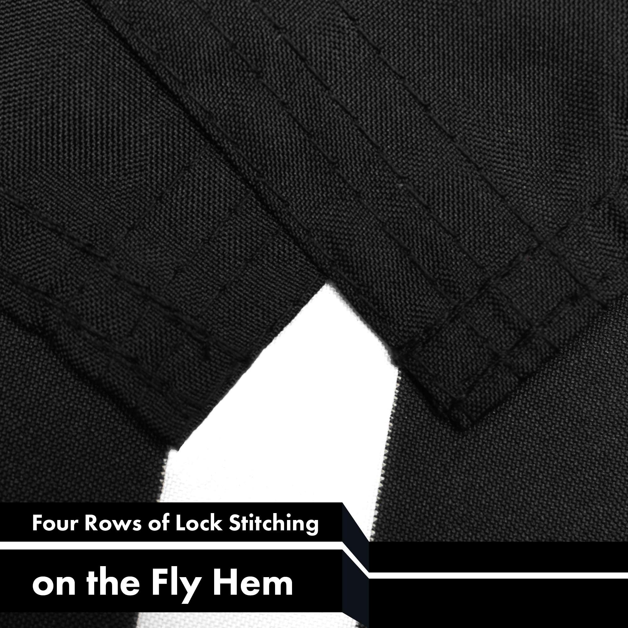 Four Rows of Lock Stitching on the Fly Hem