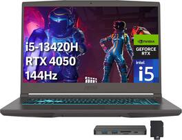MSI - Thin 15 15.6" FHD Gaming Laptop,Intel i5-13420H,GeForce RTX 4050,64GB RAM,4TB SSD+256GB Dock Station,Win 11 Pro - Gray
