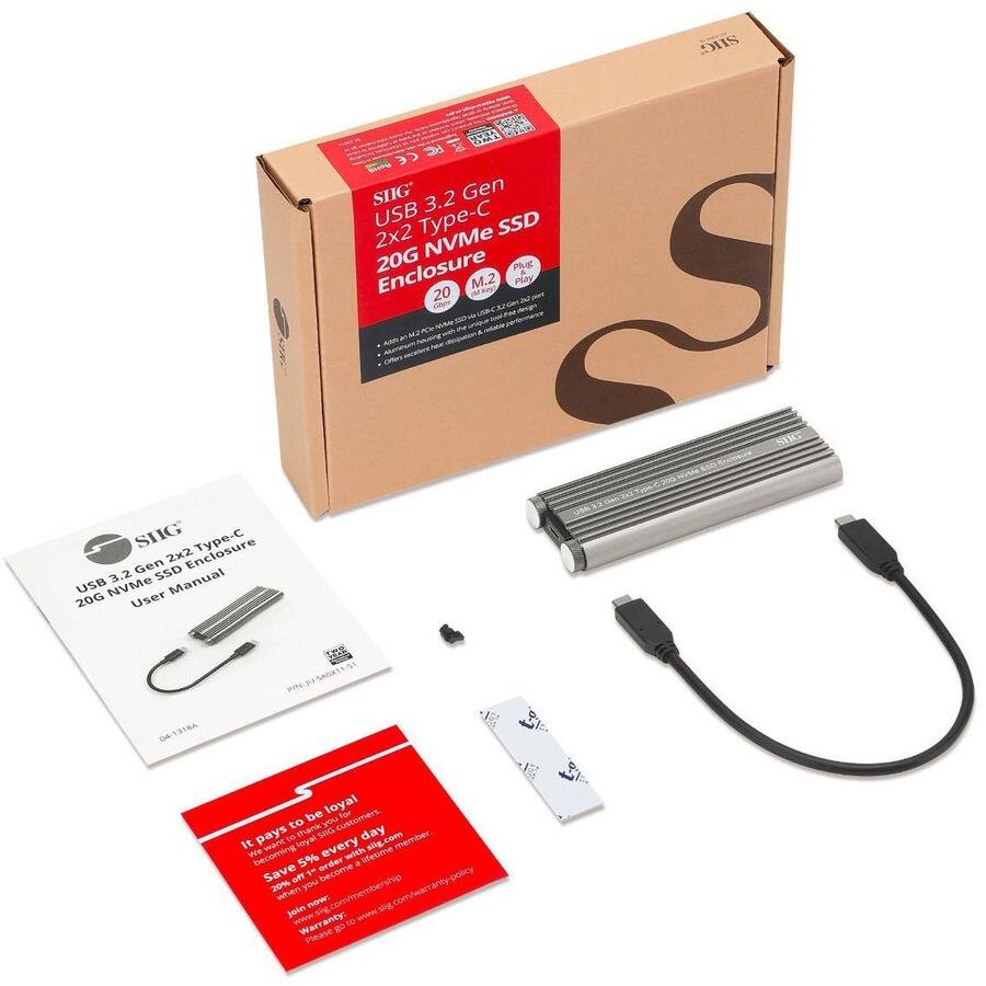 SIG Type- Gen 2x2 Enclosure 3.2 SSD Manual USB NVMe 20G User DUS  
SIG 3.2 Gen USB Type- SSD 2x2 NVMe 20G Enclosure PI M.2 PEAY  
20 Ma ny s - M n - VESA St tu 4 - Te - yo S 4-1318A PREJ-SAGNTL-SI PI be loyal for to mark SMG yu customers  
It pays i a day sig.com memiber We want every alifetimemprnier. becoming 5% with sdfetime Save 1 arder become a oFT 20% you when join now .com/membership www.skg.com/warranty-policy  
Warranty t ion Pheae