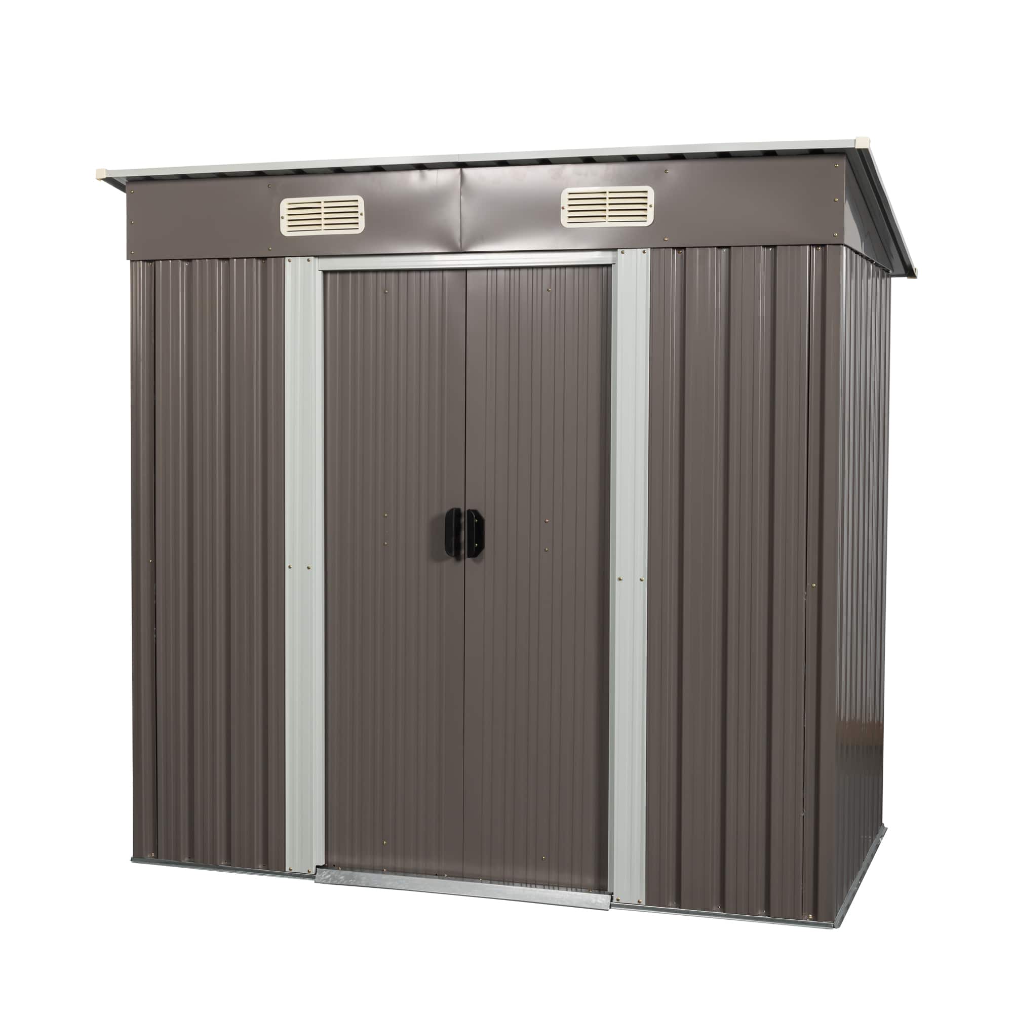 Mondawe - 6ft x 4ft Outdoor Metal Storage Shed - Gray
