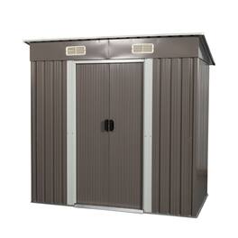 Mondawe - 6ft x 4ft Outdoor Metal Storage Shed - Gray