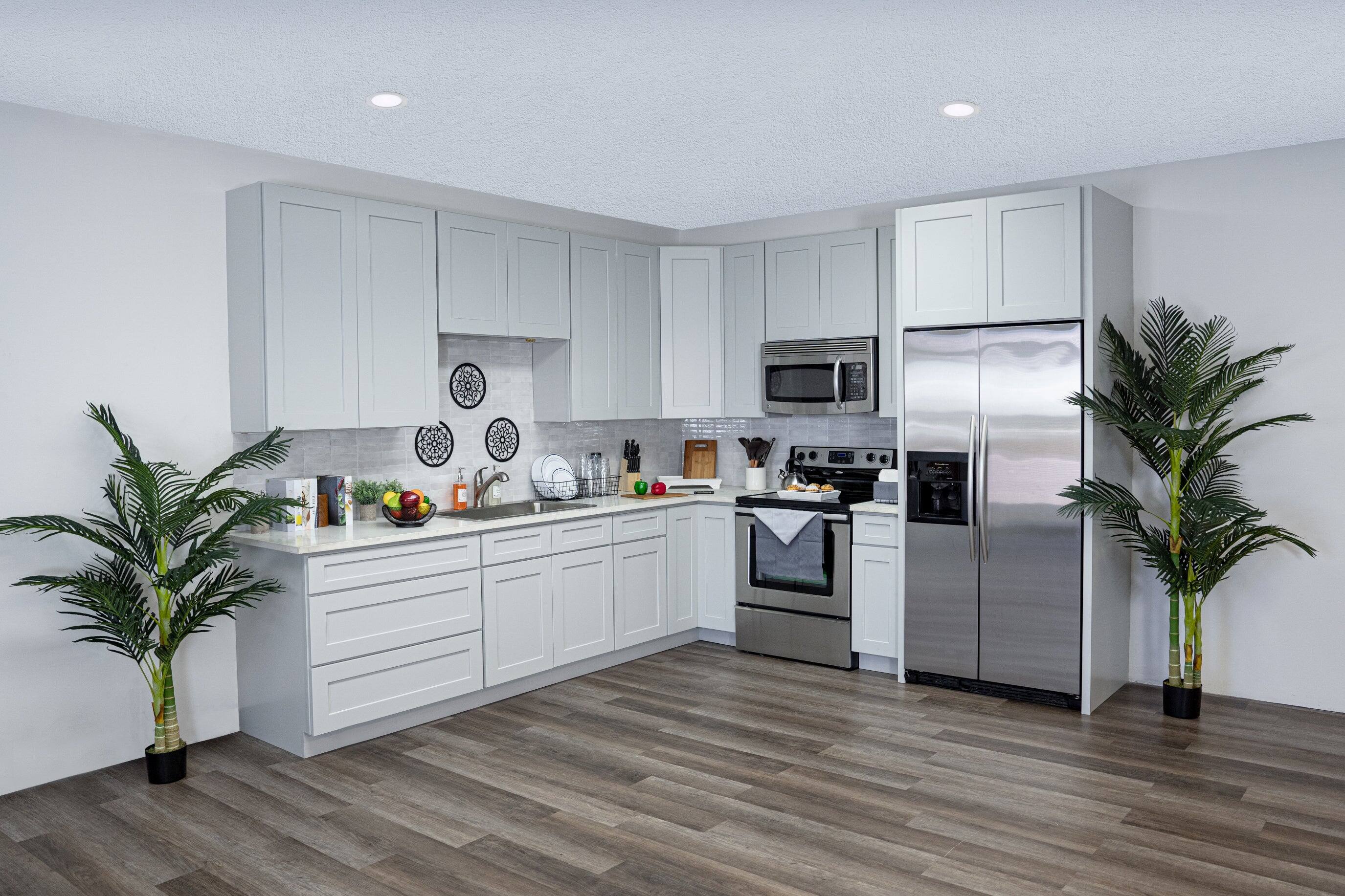 Alt View 5. Boyel Living - 18 Inch Dove Grey Base Cabinet with Full Overlay Doors and Soft-Close Hinges - Dove Grey.