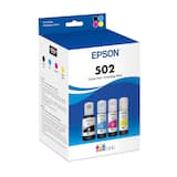 Epson - 502 EcoTank Ink Ultra-high Capacity Bottle Black & Color Bottle Combo Pack - Black/Cyan/Magenta/Yellow