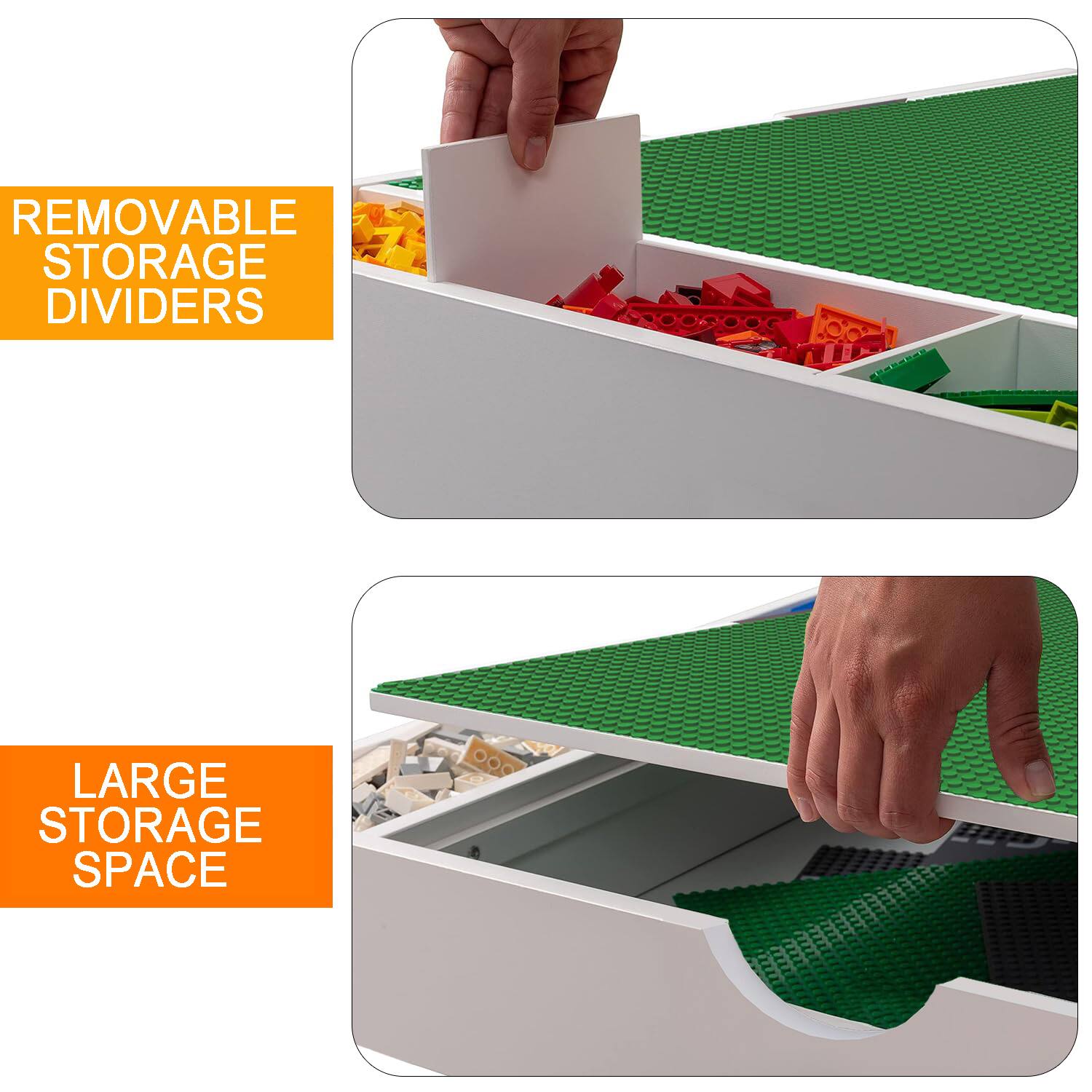 REMOVABLE STORAGE DIVIDERS

LARGE STORAGE SPACE