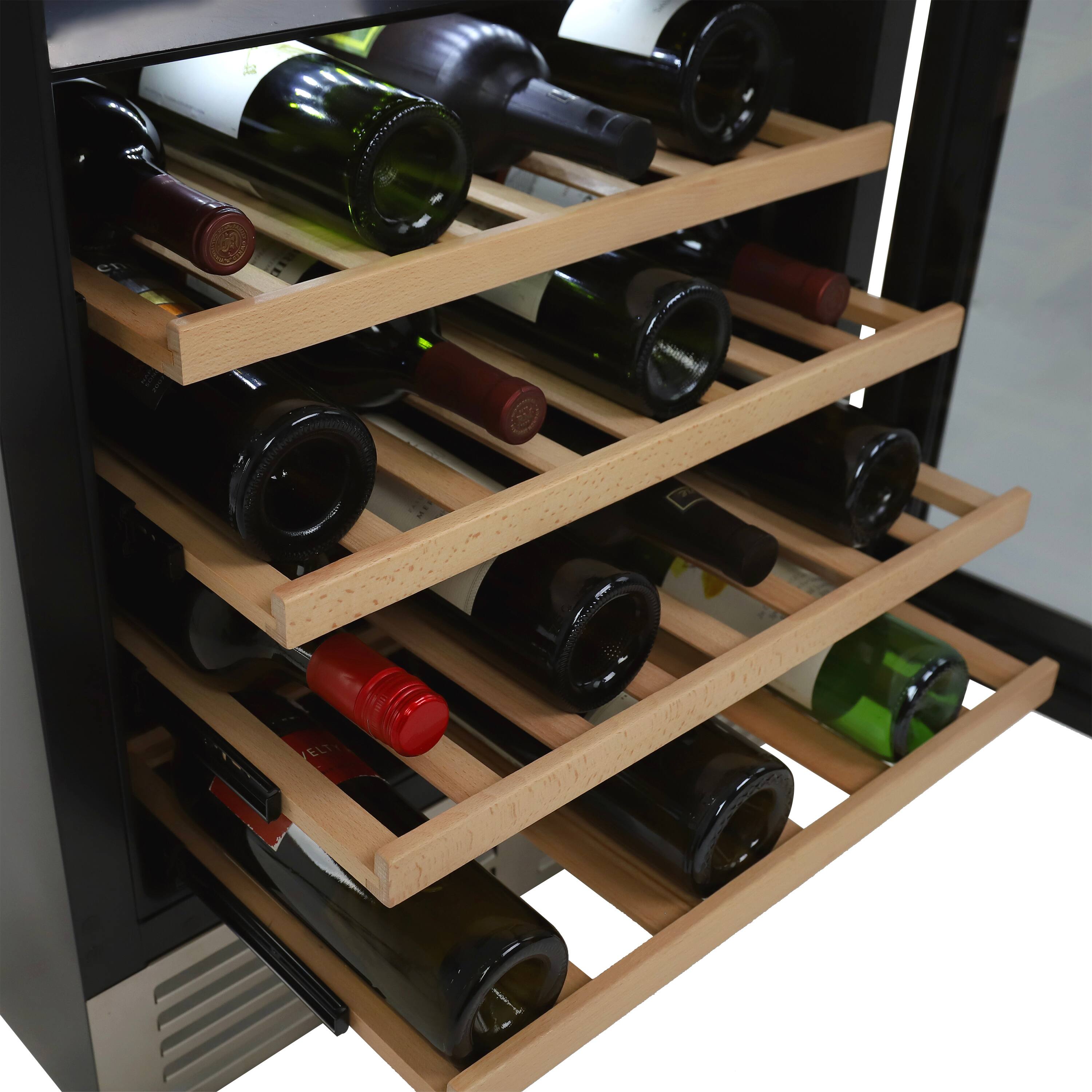 Alt View 12. Avanti - Avanti Designer Series 46 Bottle Dual-Zone Wine Cooler with Wood Accent Shelving - Steel/Black.