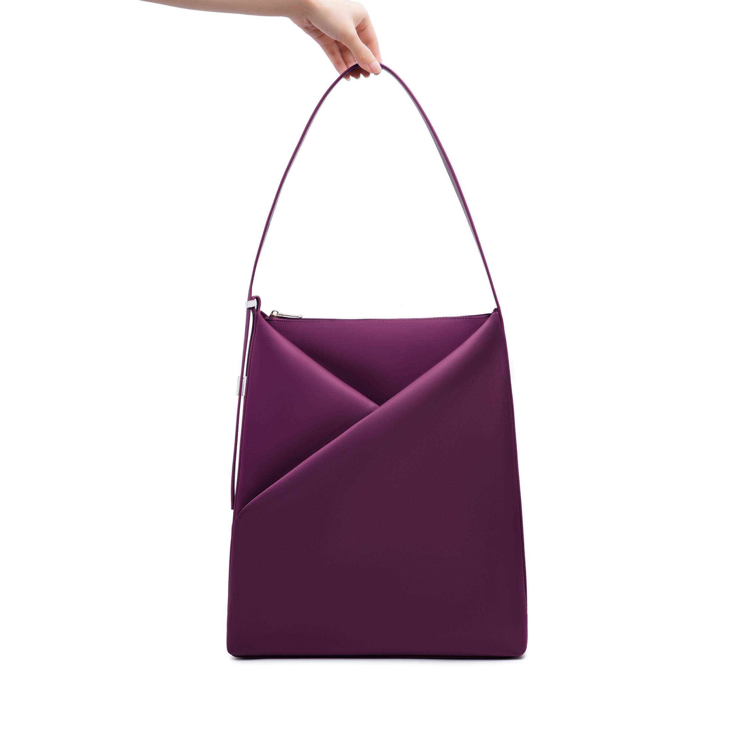 Alt View 7. Lux & Nyx - Lux & Nyx - Origami 16" Laptop Hobo Bag - Convertible Shoulder Bag - Wine.