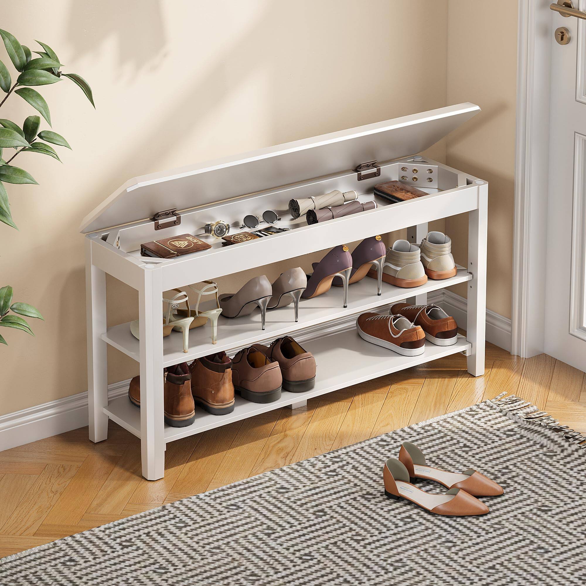 White-2 Tier(wood) 39.4"W x 11.8"D x 20.5"H