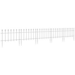 Outsunny - Metal Decorative Garden Fence, 9.2' x 17.25" 5 Pack Steel Fence Panels, Decorative Border Fence for Landscape - White