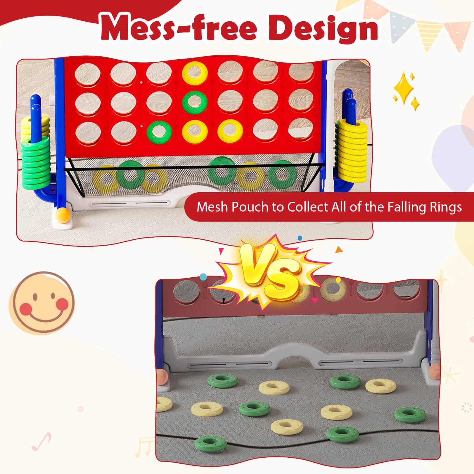 Mess-free Design

Mesh Pouch to Collect All of the Falling Rings

VS