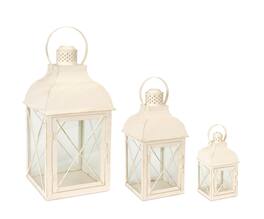BreeBe - Metal Lantern (Set of 3) - White