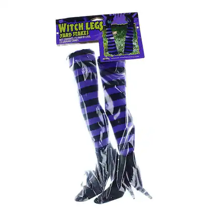 WITCH LEGS YARD STAKES
NET CONTENTS: (1) PAIR OF LEGS, (2) GROUND STAKES