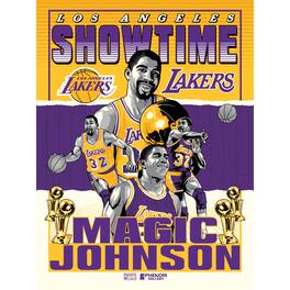 Phenom Gallery - Magic Johnson Los Angeles Lakers Limited Edition 18'' x 24'' Showtime Serigraph Poster Art Print - Multicolor