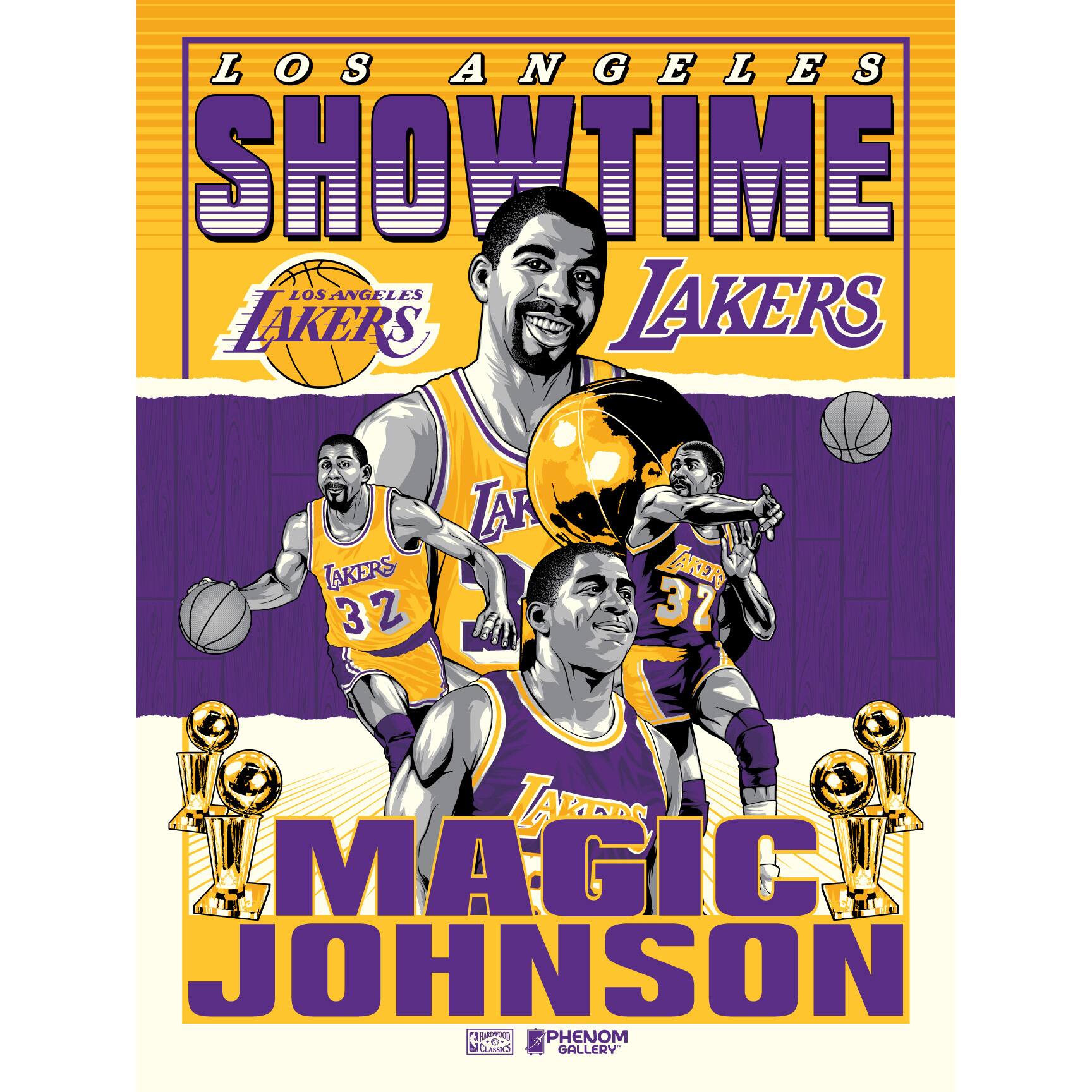 Magic Johnson Los Angeles Lakers Limited Edition 18'' x 24'' Showtime Serigraph Poster Art Print