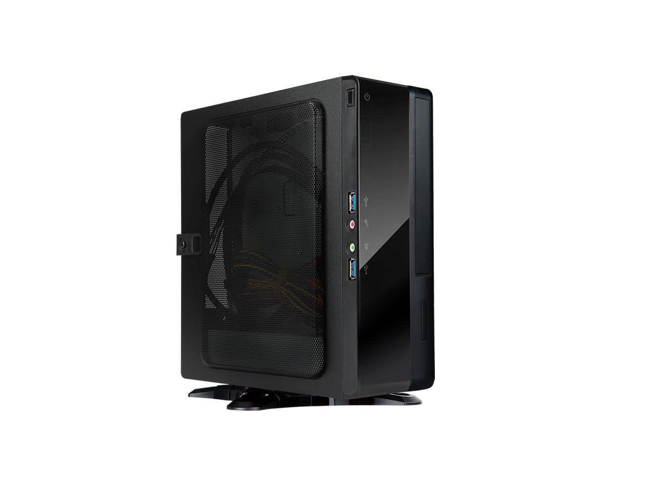 Front. In Win - InWin BQ656 Mini-ITX Case, 200W 80+ Gold PSU, 1x Slim ODD/2.5" HDD, USB 3.0 x2, HD Audio - Black.