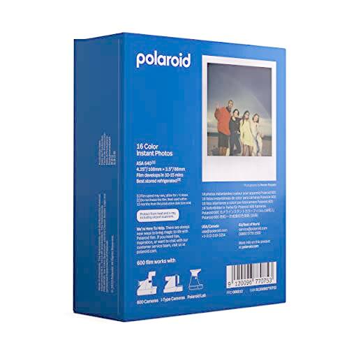 polaroid  
16 Color Instant Photos  
ASA 100  
3.5/88mm Film  
Develops 10-15 mins  
Best stored  
for  
600 film works with  
D 120095 770753