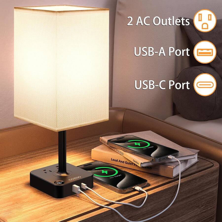 Stamp n Camp cozoo Bedside Table Lamp with 3 Levels Brightness Dimmable ...