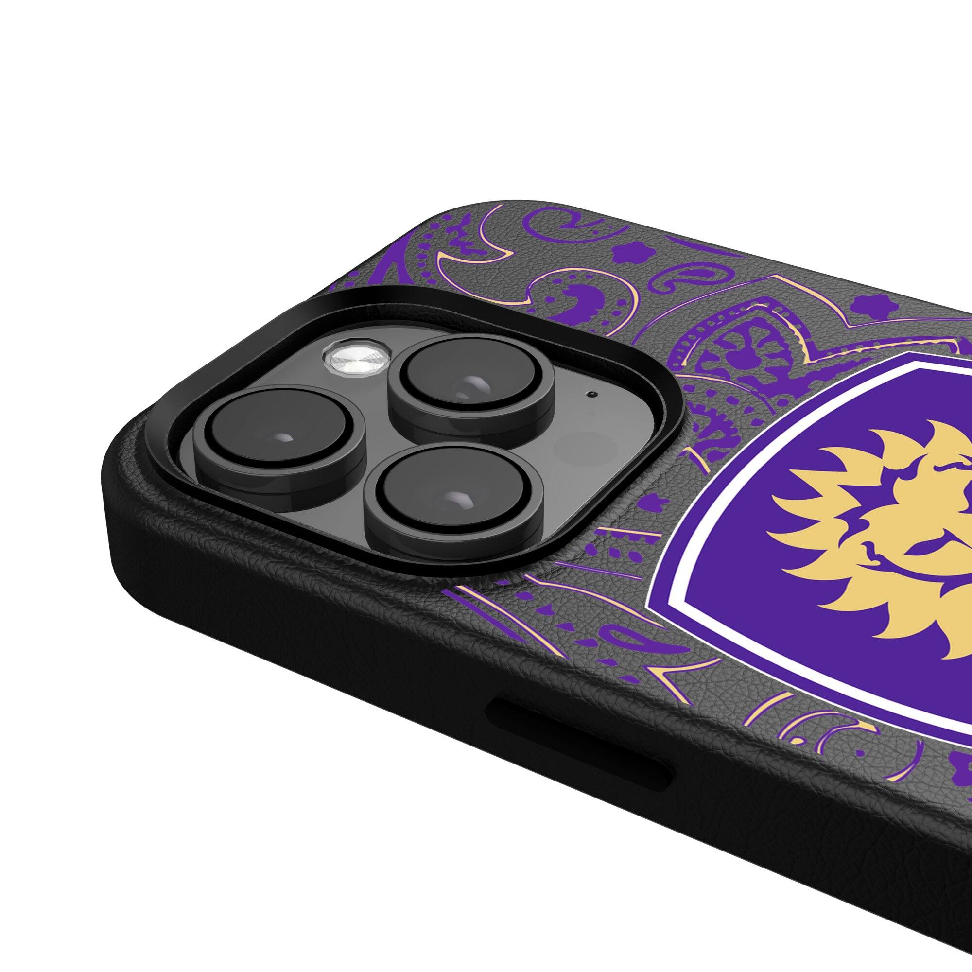 Alt View 3. Keyscaper - Black Orlando City SC iPhone Magnetic Bump Case - 16 Plus - Black.