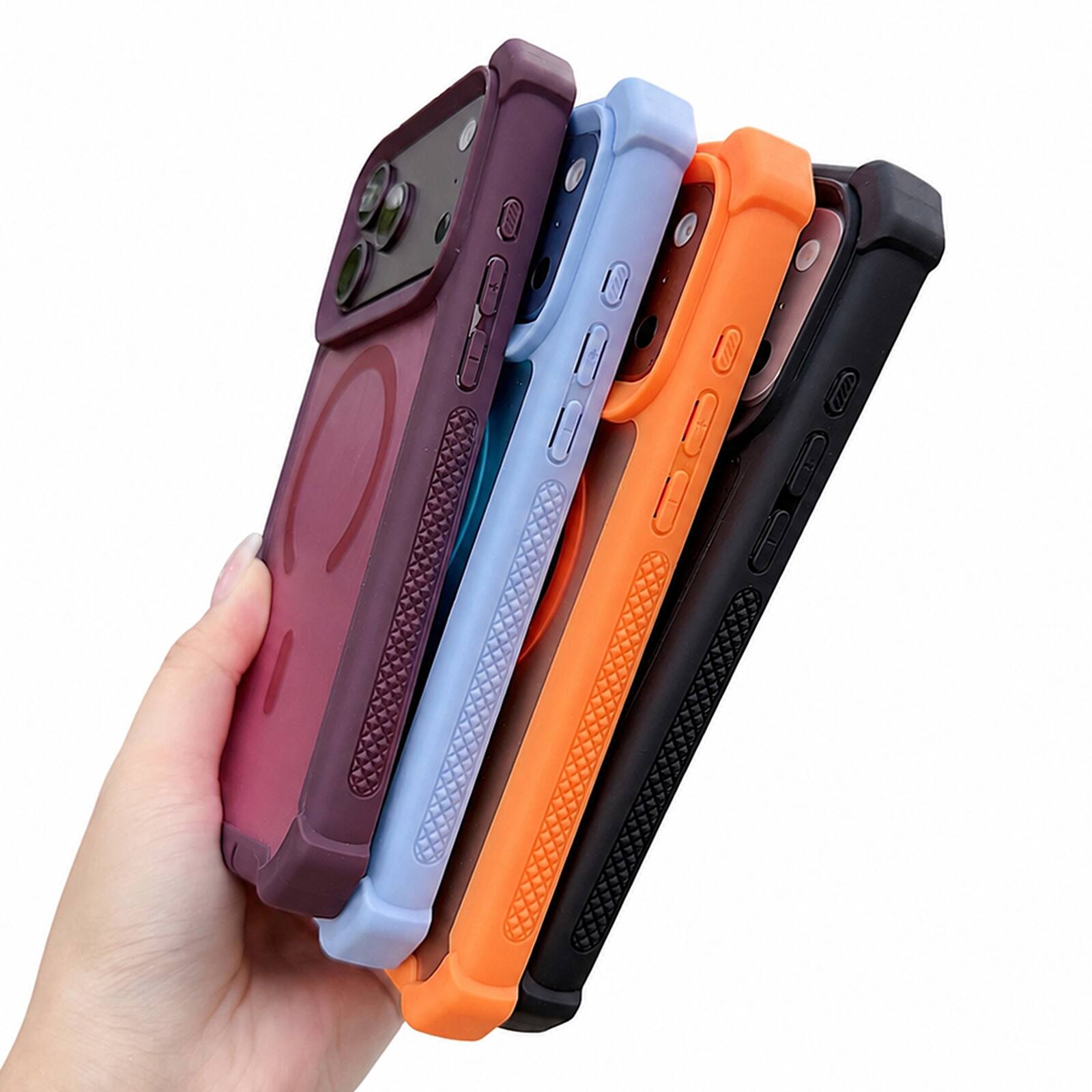 Alt View 3. UUCOVER - Magnetic Case for Apple iPhone 17 Pro,Shockproof TPU+PC Case Compatible with MagSafe Anti-Slip Grip Protective Cover - Black.