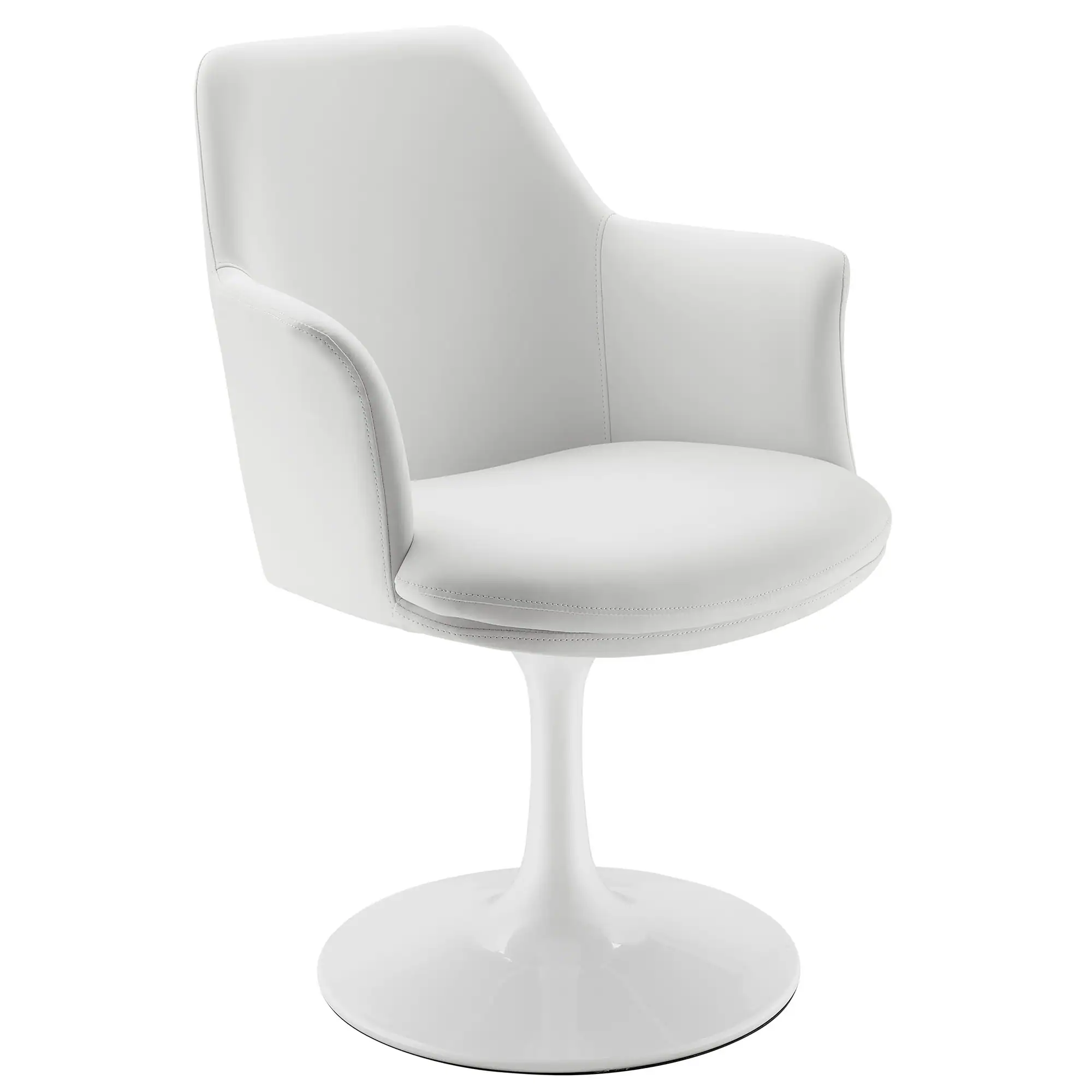 Angle. Modway - Lippa Swivel Dining Armchair - White White.