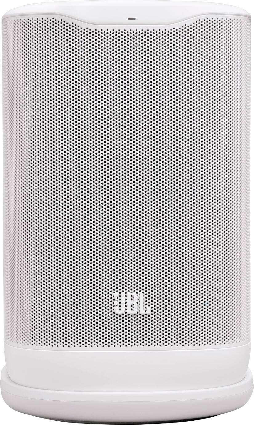 Angle. JBL - Cove P1 Portable Wi-Fi home speaker with Dolby Atmos and easy whole-home listening - 2026 - White.