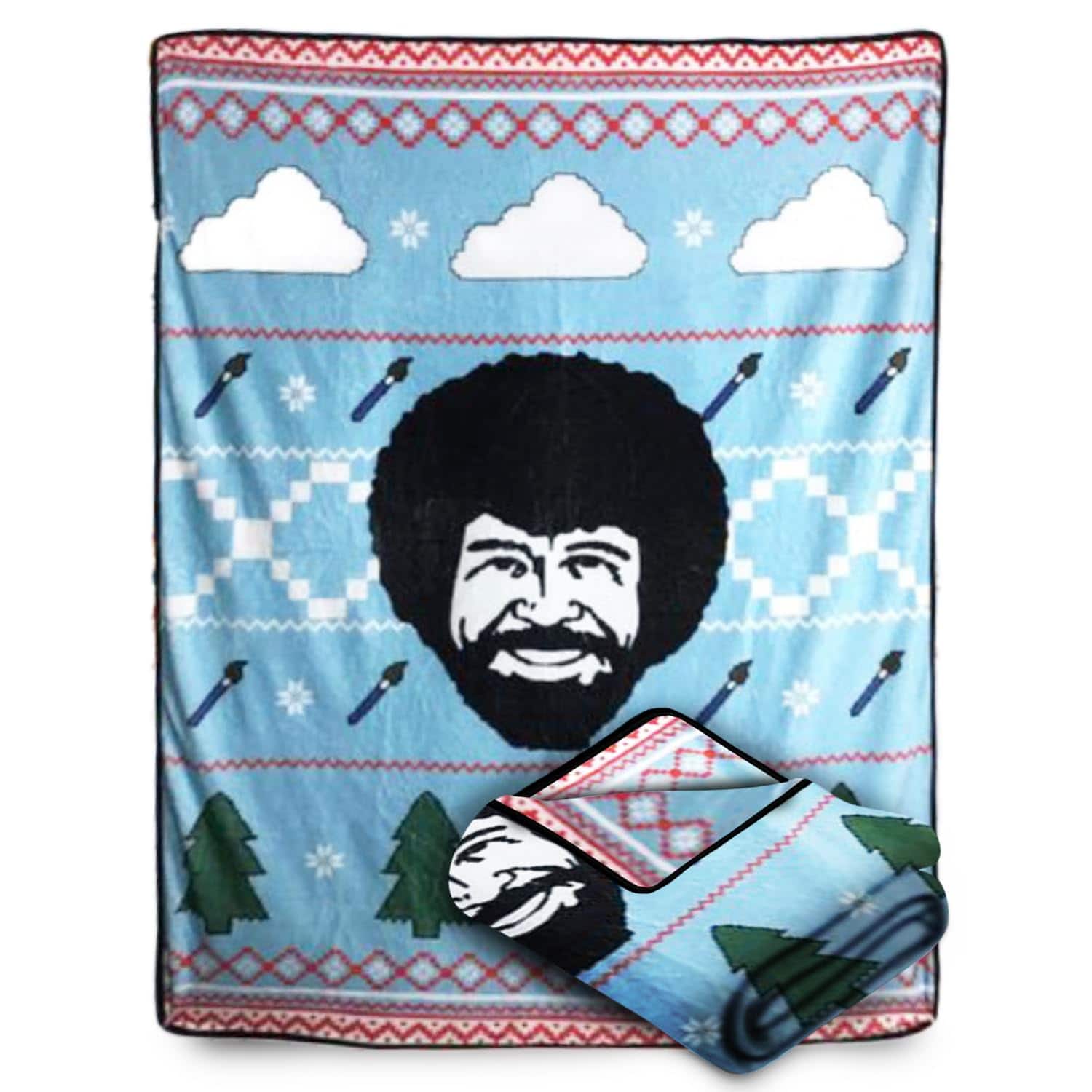 Bazillion Dreams - Refurbished Excellent - Bob Ross Happy Trees Blanket - Multicolor