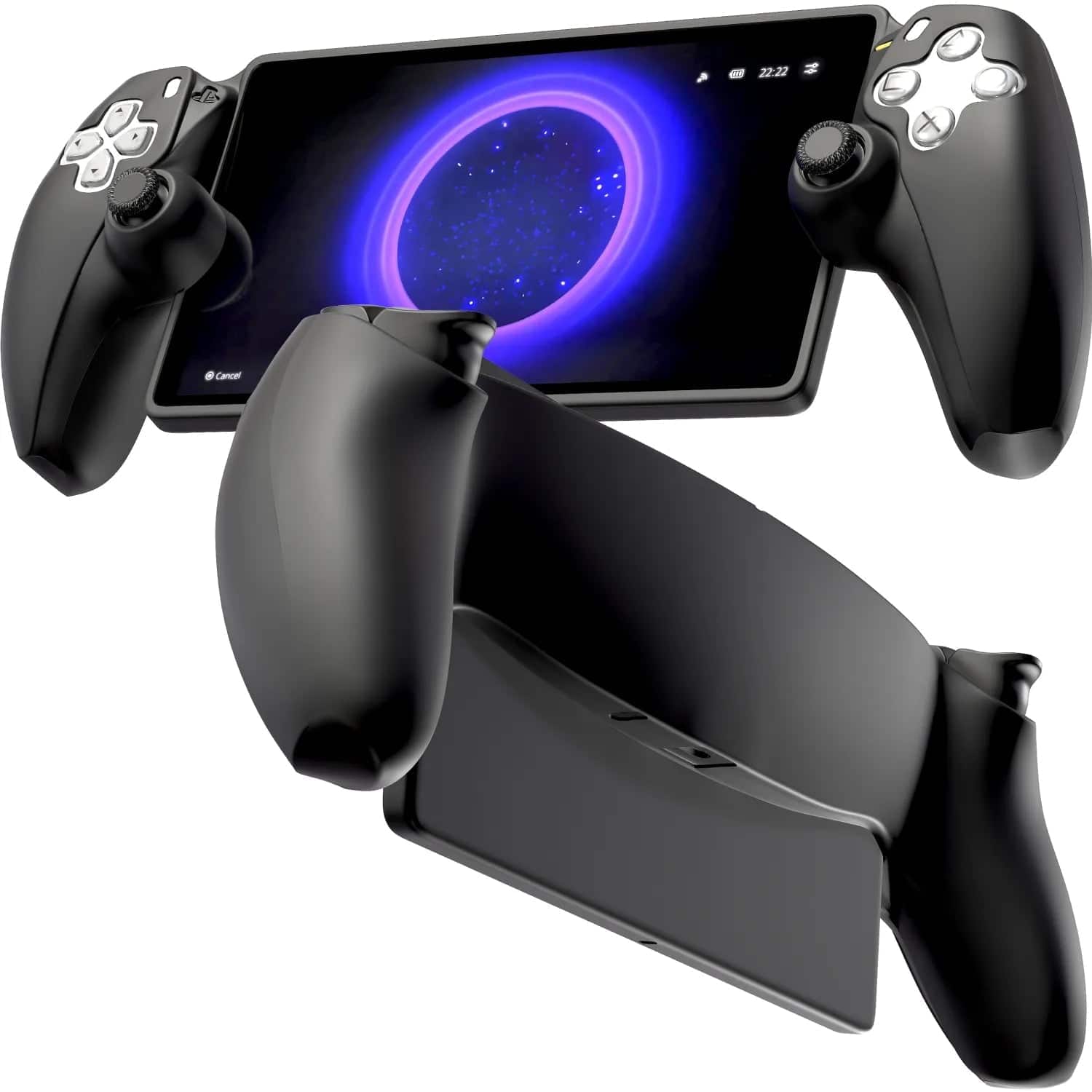 RomeTech - Case for PS5 Playstation Portal Remote Player Full Protection - Black