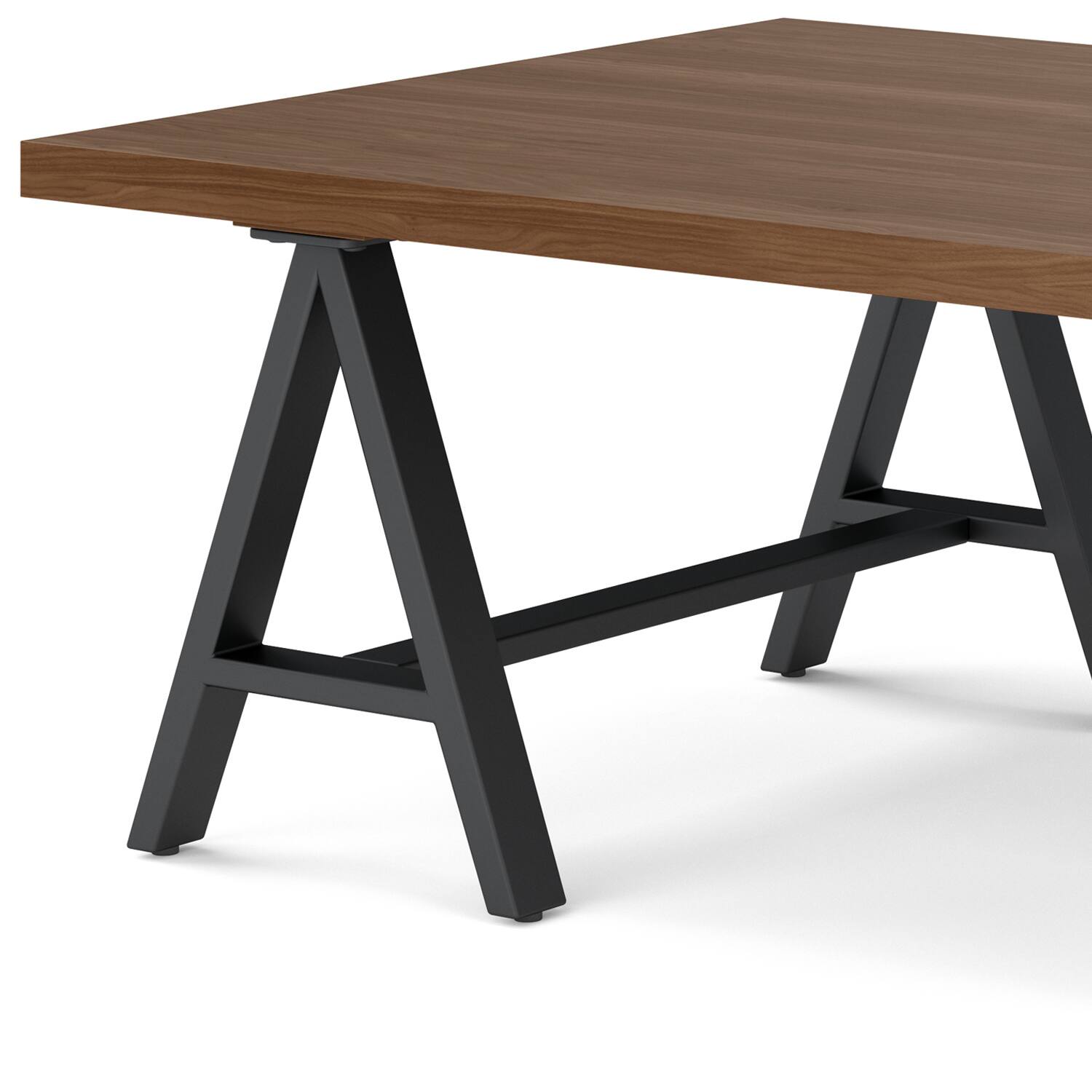 Alt View 13. Simpli Home - Sawhorse Solid Walnut Veneer and Metal Coffee Table - Walnut.