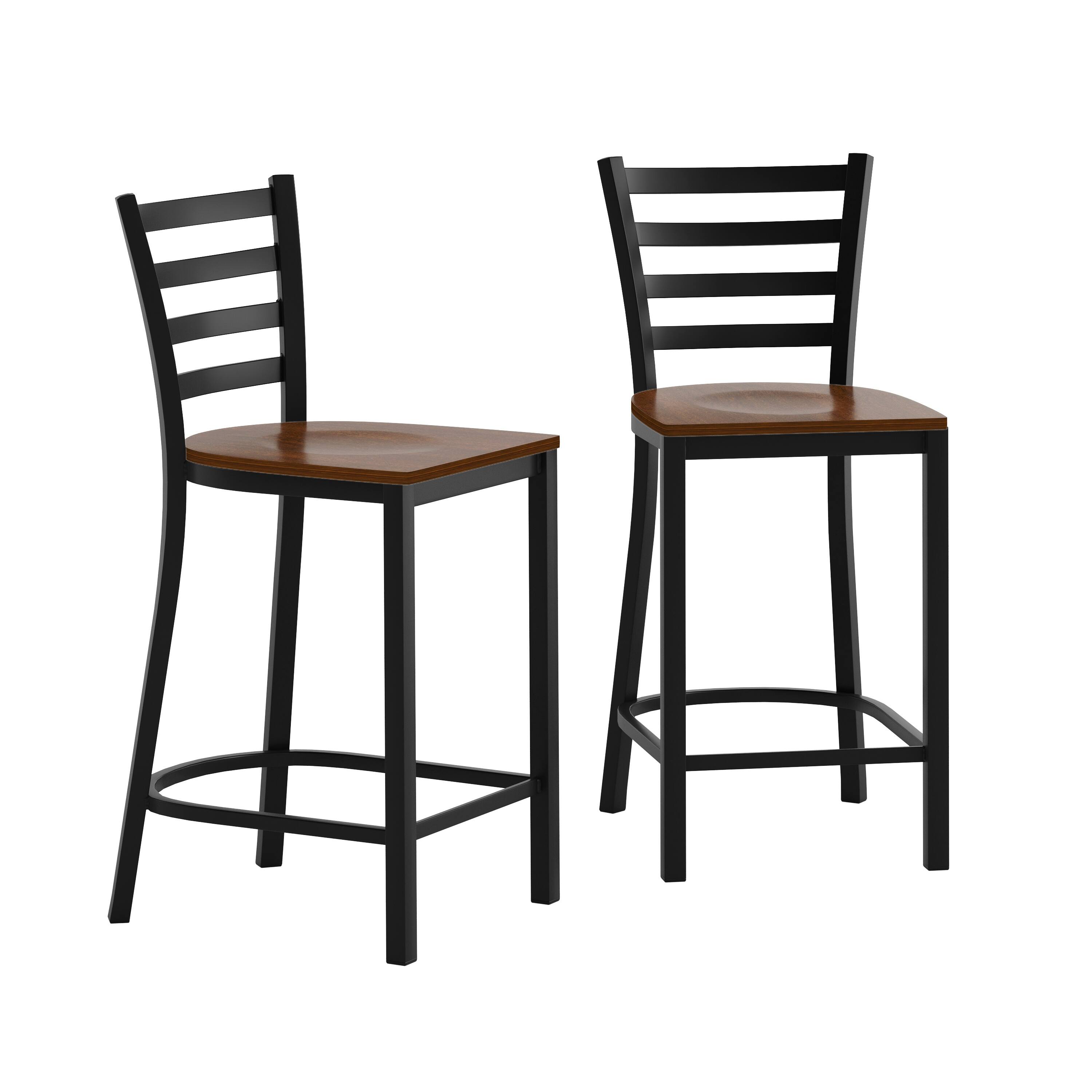 Cherry Wood Seat/Black Metal Frame