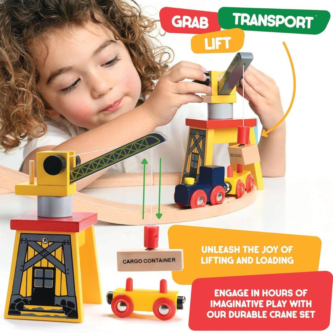 GRAB TRANSPORT  
LIFT  

UNLEASH THE JOY OF LIFTING AND LOADING  

ENGAGE IN HOURS OF IMAGINATIVE PLAY WITH OUR DURABLE CRANE SET