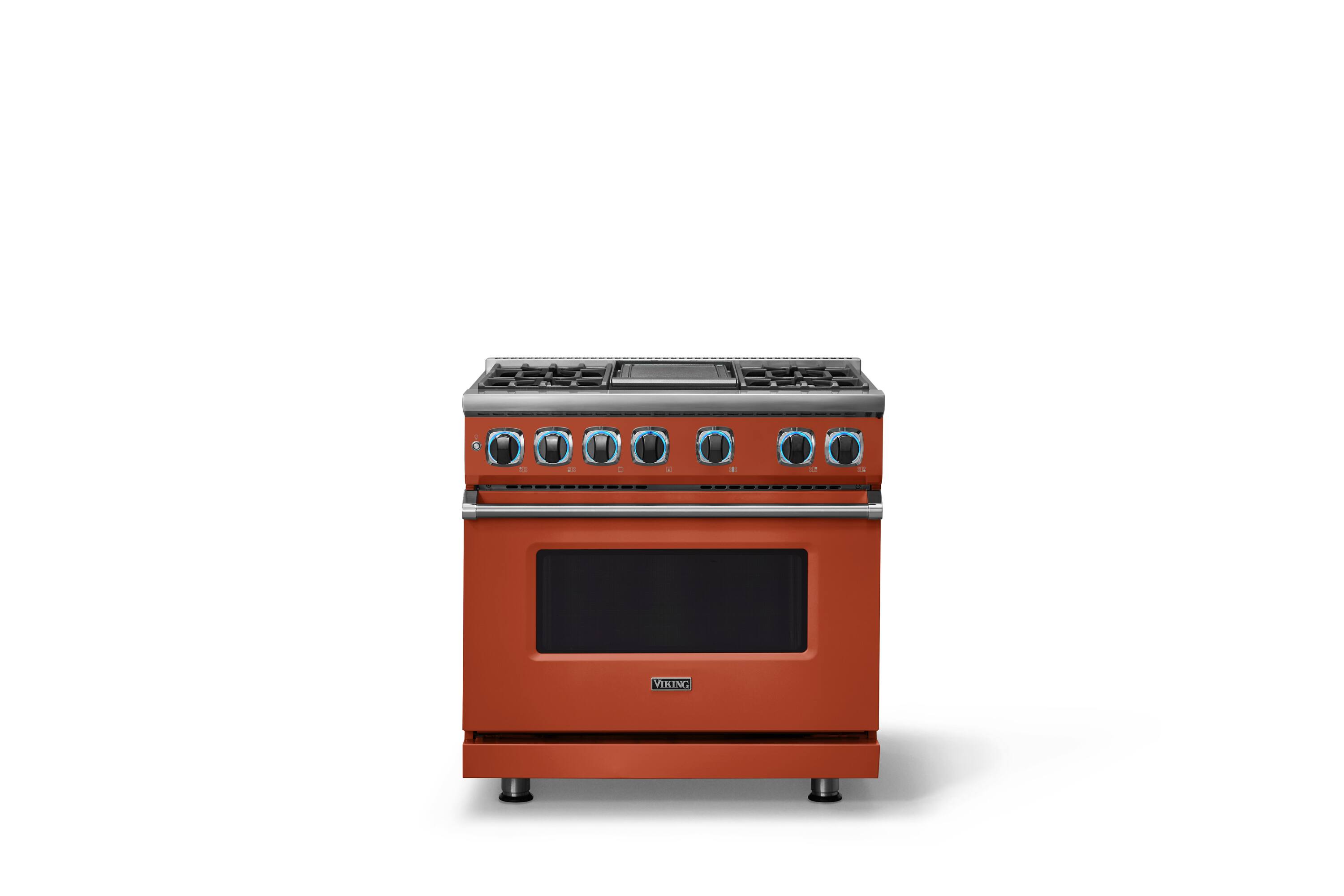 Alt View 4. Viking - 36"W. 5.6 Cu. Ft. 7S Self-Clean Dual Fuel Range-Spiced Cider - Spiced Cider.