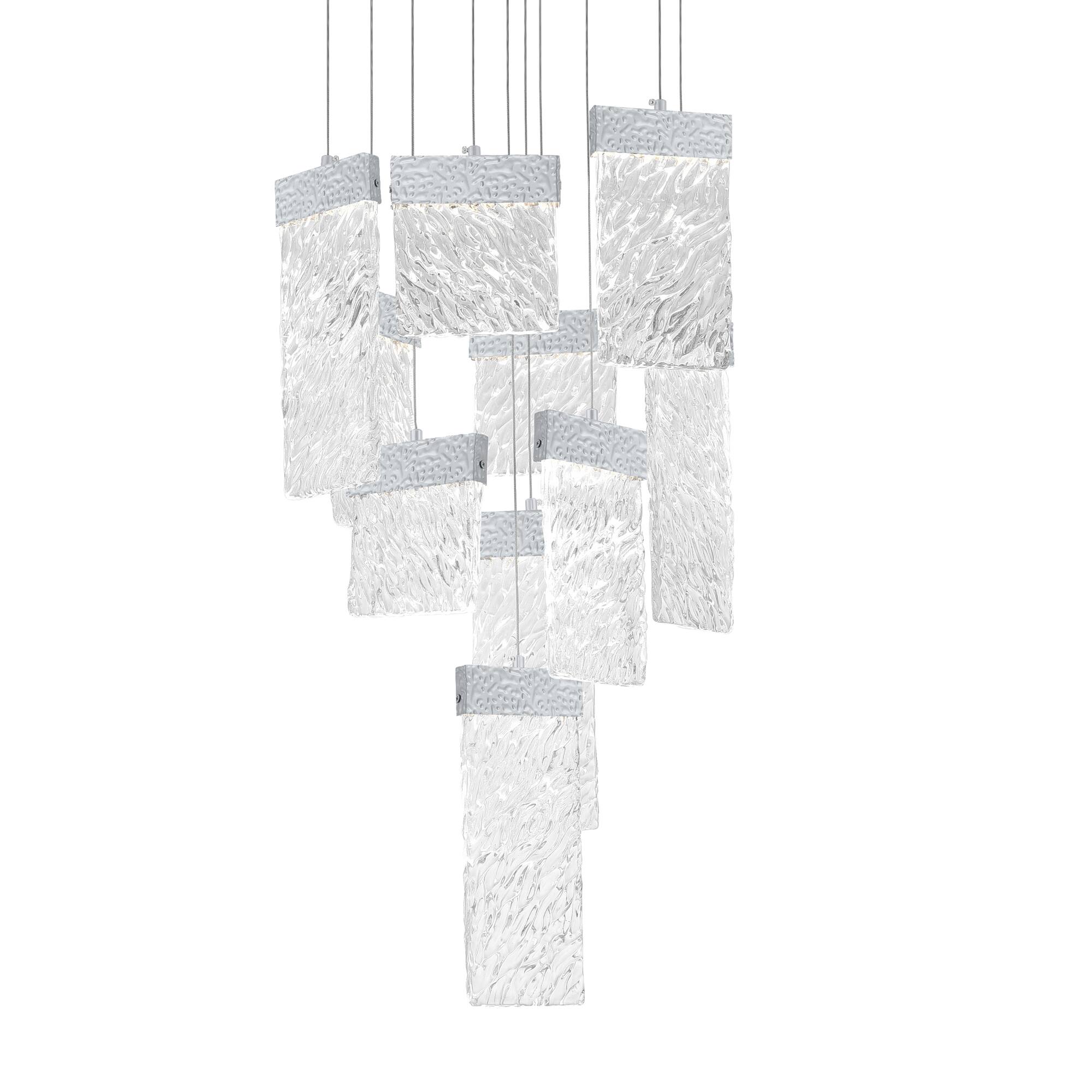 Angle. CWI Lighting - Carolina LED Chandelier With Pewter Finish - Pewter.