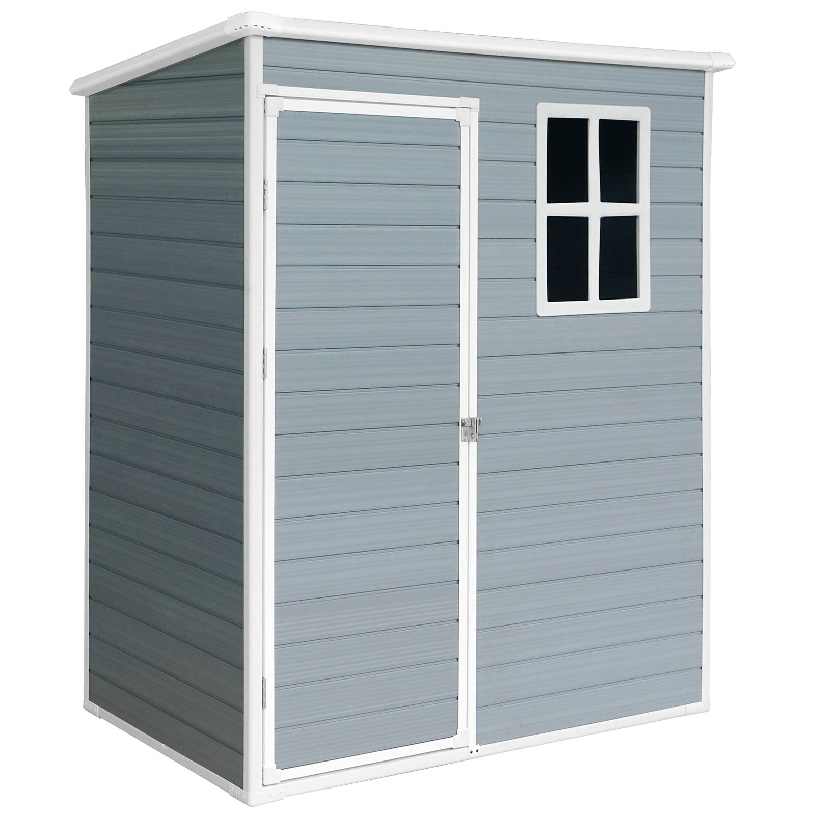 Mondawe - 5x3ft Resin Outdoor Storage Shed - Gray