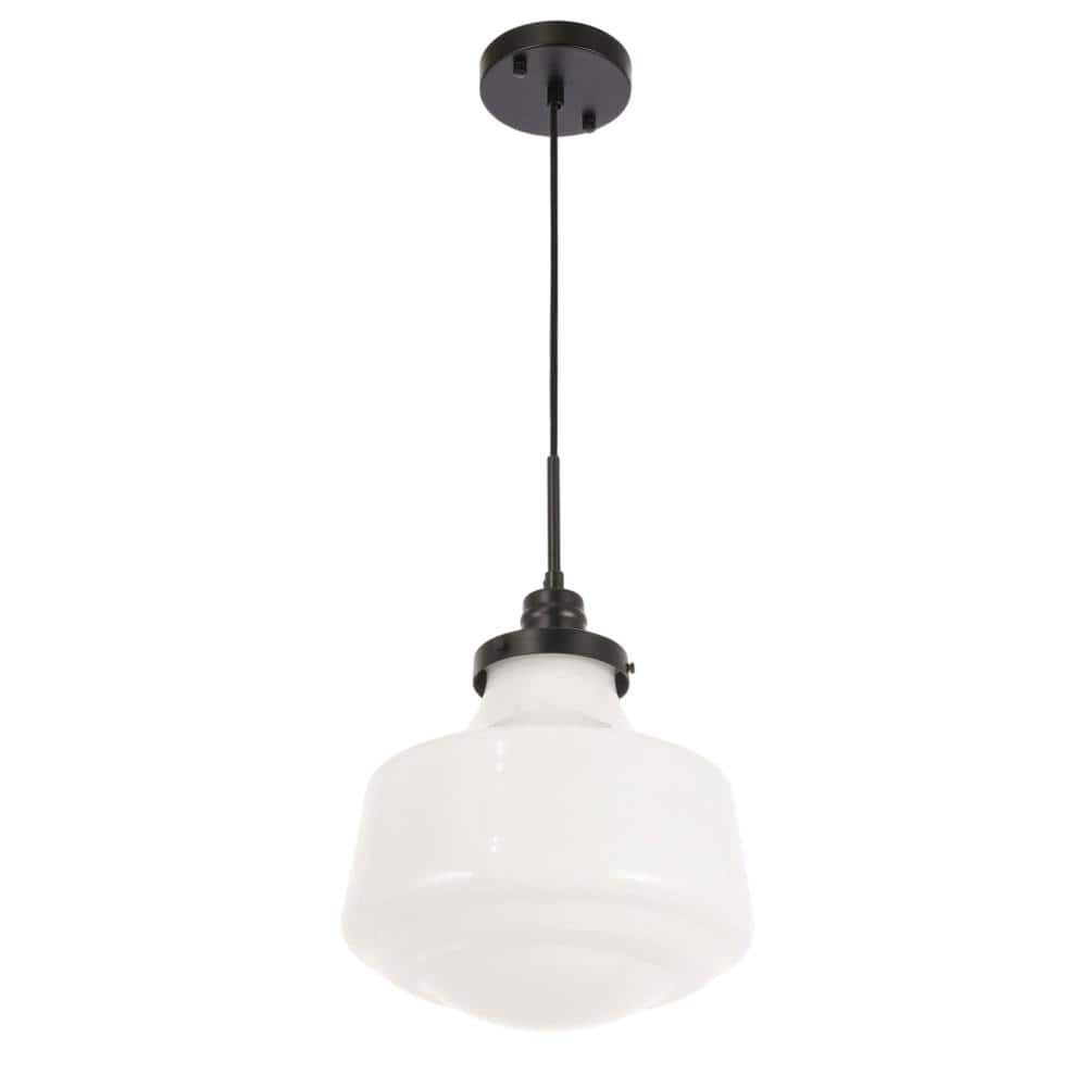 Living District - Lyle 1 light pendant - Black And Frosted White Glass price history on PriceWatchPro