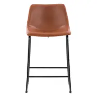 CorLiving - Palmer Modern Mid Back Counter Height Barstool (set of 2) - Brown - Front_Zoom