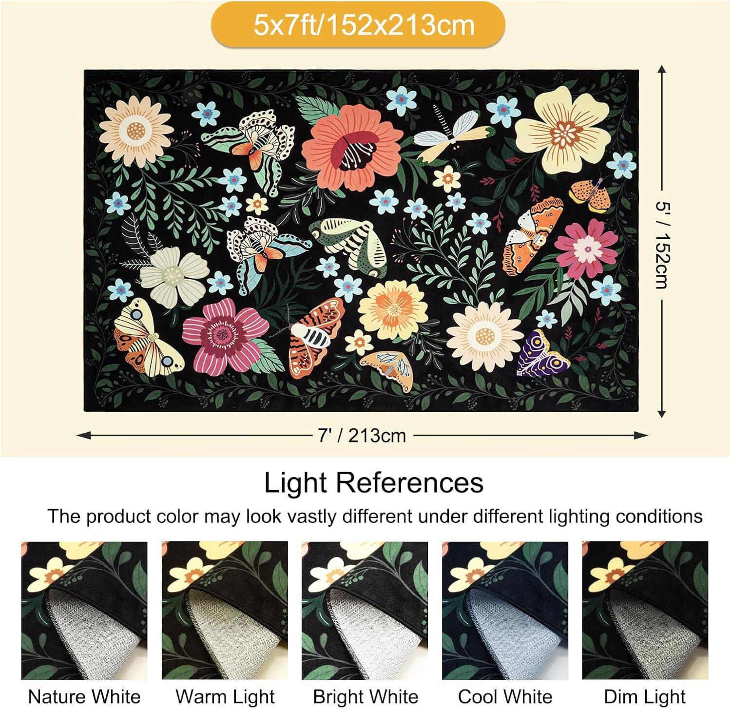 5x7ft/152x213cm

5' / 152cm
7' / 213cm

Light References
The product color may look vastly different under different lighting conditions

Nature White
Warm Light
Bright White
Cool White
Dim Light