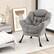 Alt View 11. Costway - Stylish Large Lazy Chair with Cozy Head Pillow and Seat Armrests - Gray.