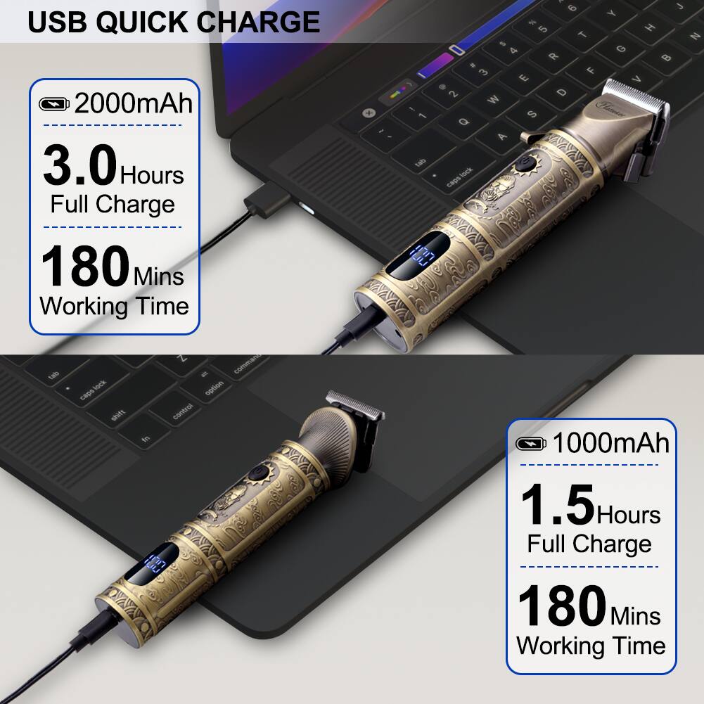 - USB QUICK CHARGE
- 2000mAh
- 3.0 Hours Full Charge
- 180 Mins Working Time
- 1000mAh
- 1.5 Hours Full Charge
- 180 Mins Working Time