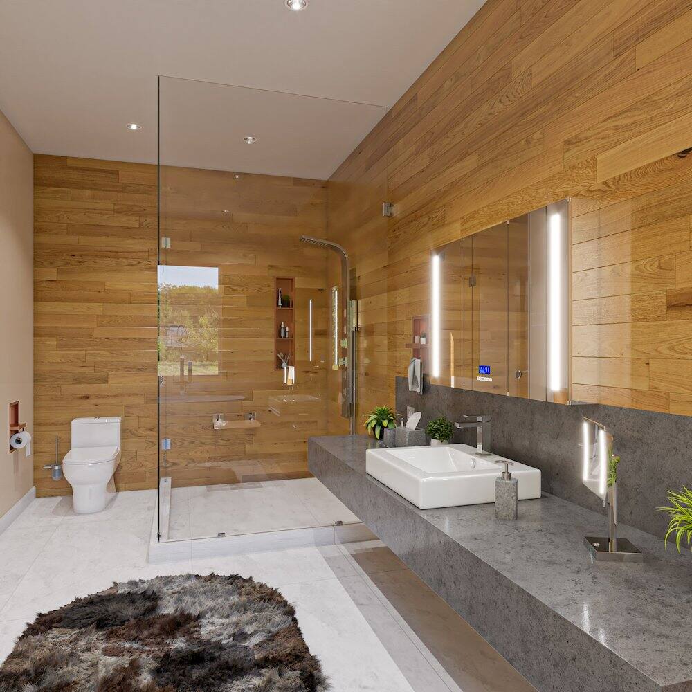 Alt View 1. Alfi - White 24" Rectangular Semi Recessed Ceramic Sink with Faucet Hole - White.