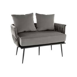 Electra Tech Xpress - UPHOLSTERED DUTCH VELVET LOVESEAT SOFA - Gray - Gray