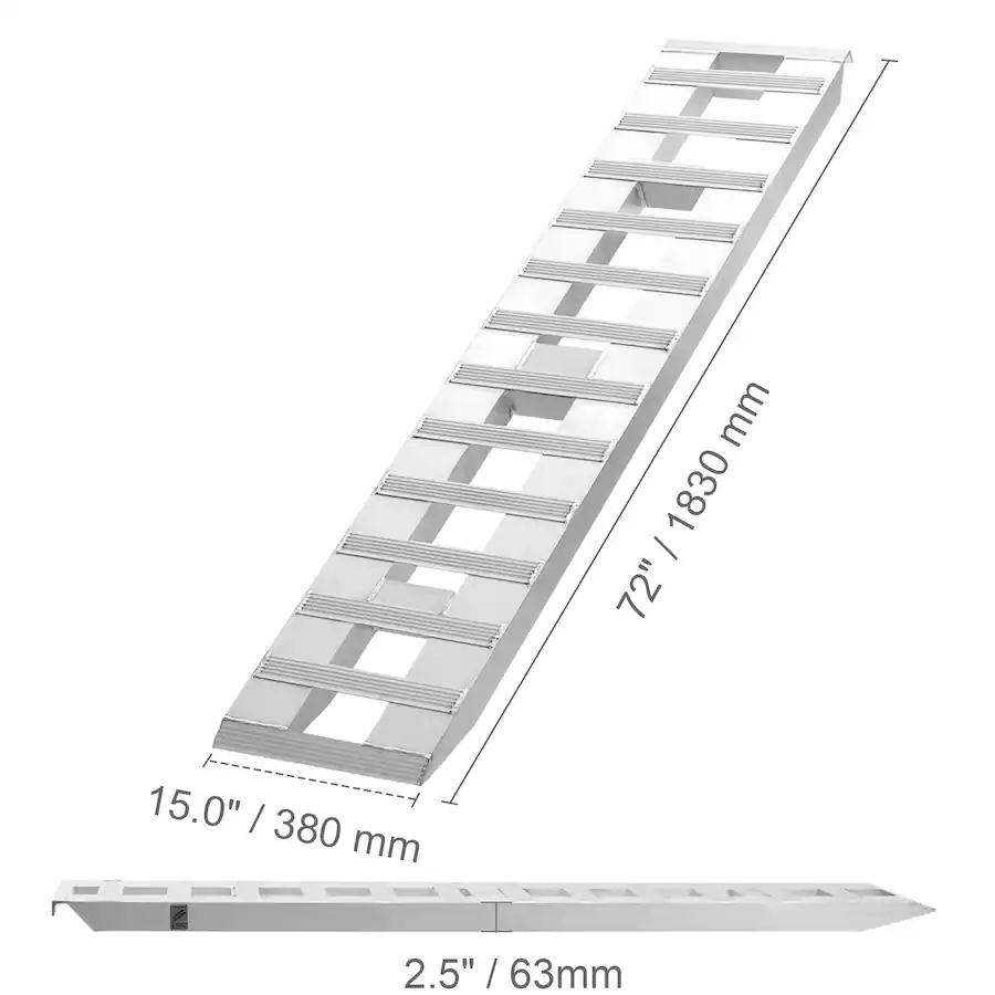 VEVOR Loading Ramps, 2 Pcs 72 x 15 in, Durable Aluminum and Heavy Duty ...