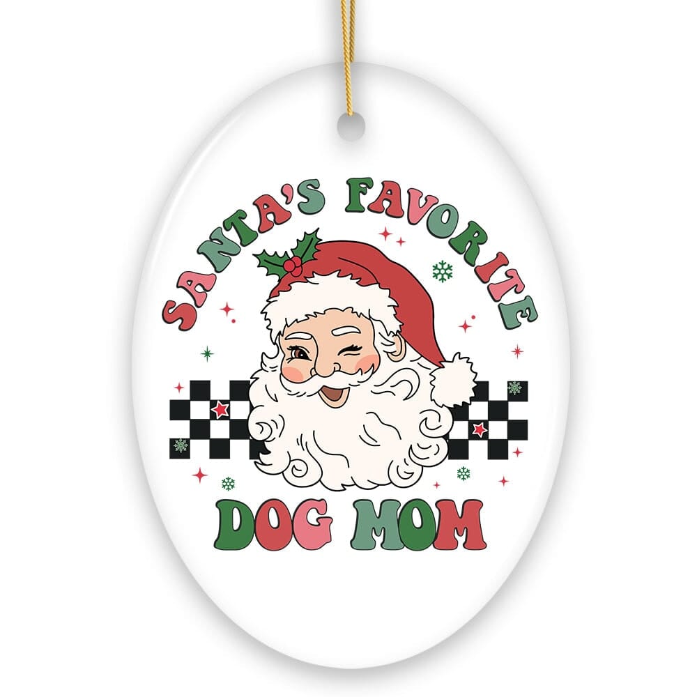 OrnamentallyYou - Santas Favorite Dog Mom Christmas Ornament - Multi-colored