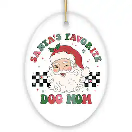 OrnamentallyYou - Santas Favorite Dog Mom Christmas Ornament - Multi-colored