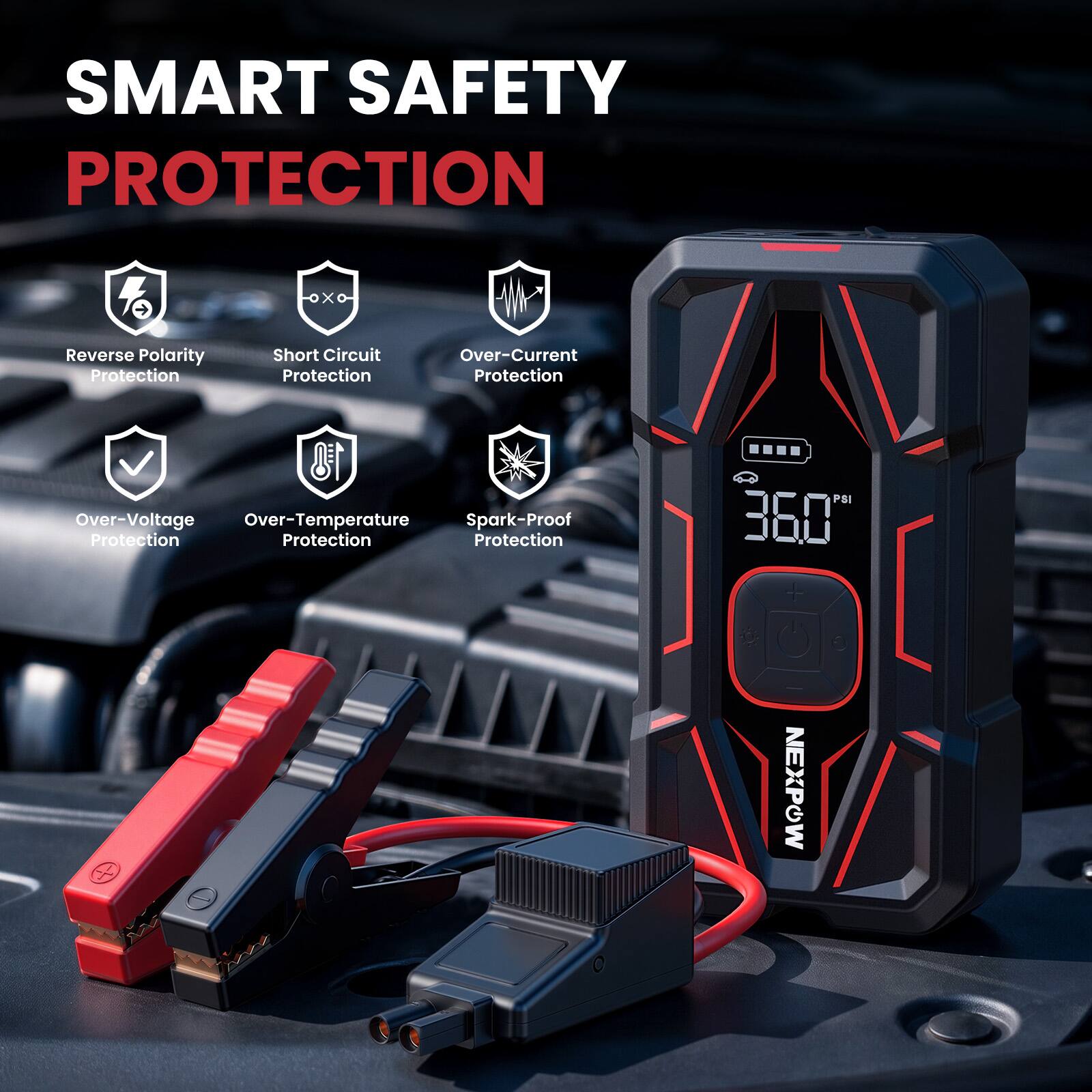 SMART SAFETY PROTECTION

- Reverse Polarity Protection
- Short Circuit Protection
- Over-Current Protection
- Over-Voltage Protection
- Over-Temperature Protection
- Spark-Proof Protection

PSI 360

NEXPOW