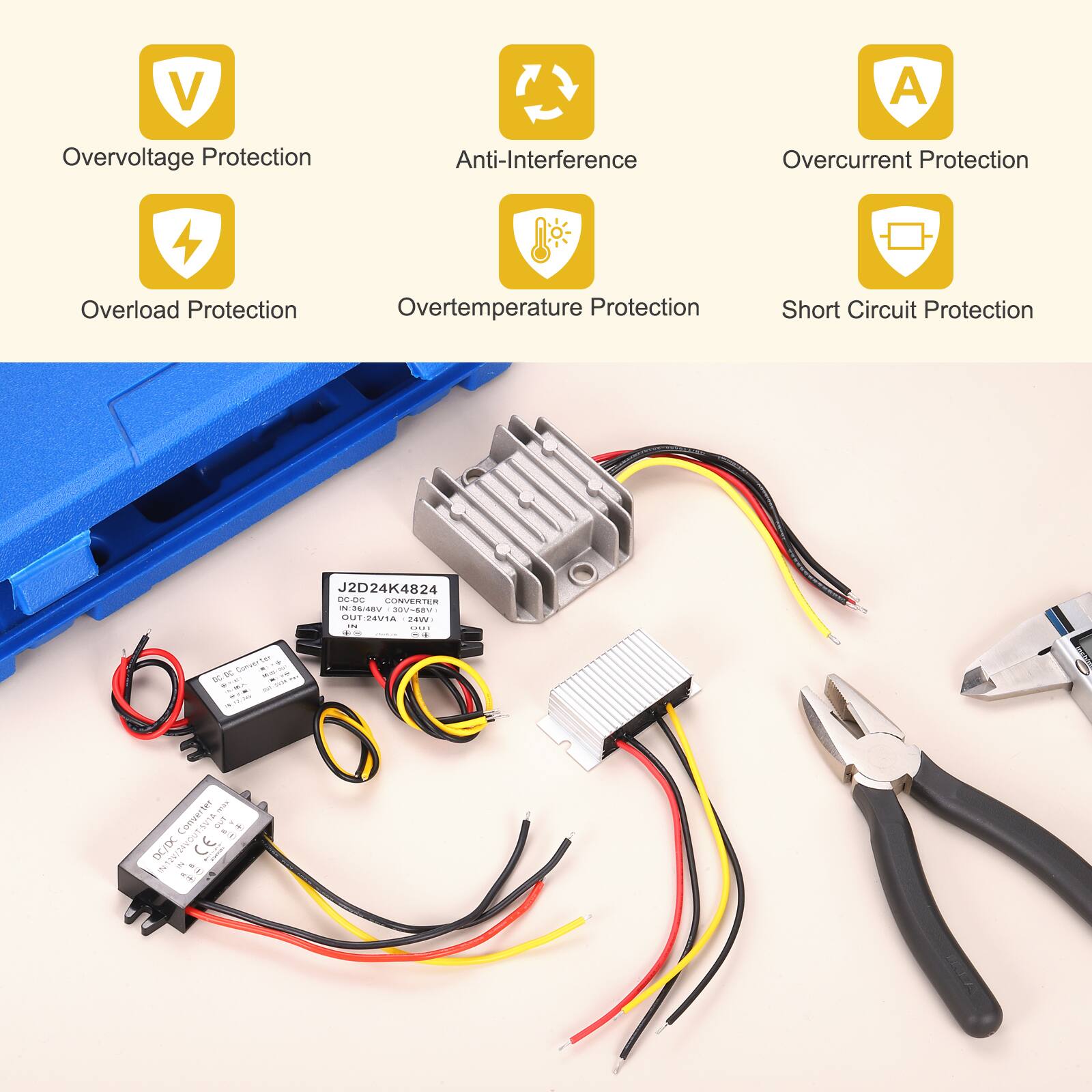V A Overvoltage Protection Anti-Interference Overcurrent Protection Overload Protection Overtemperature Protection Short Circuit Protection

J2D24K4824 4 CONVERTER m25:482

OUlZaVIa

Converter DC/X GREIRE
