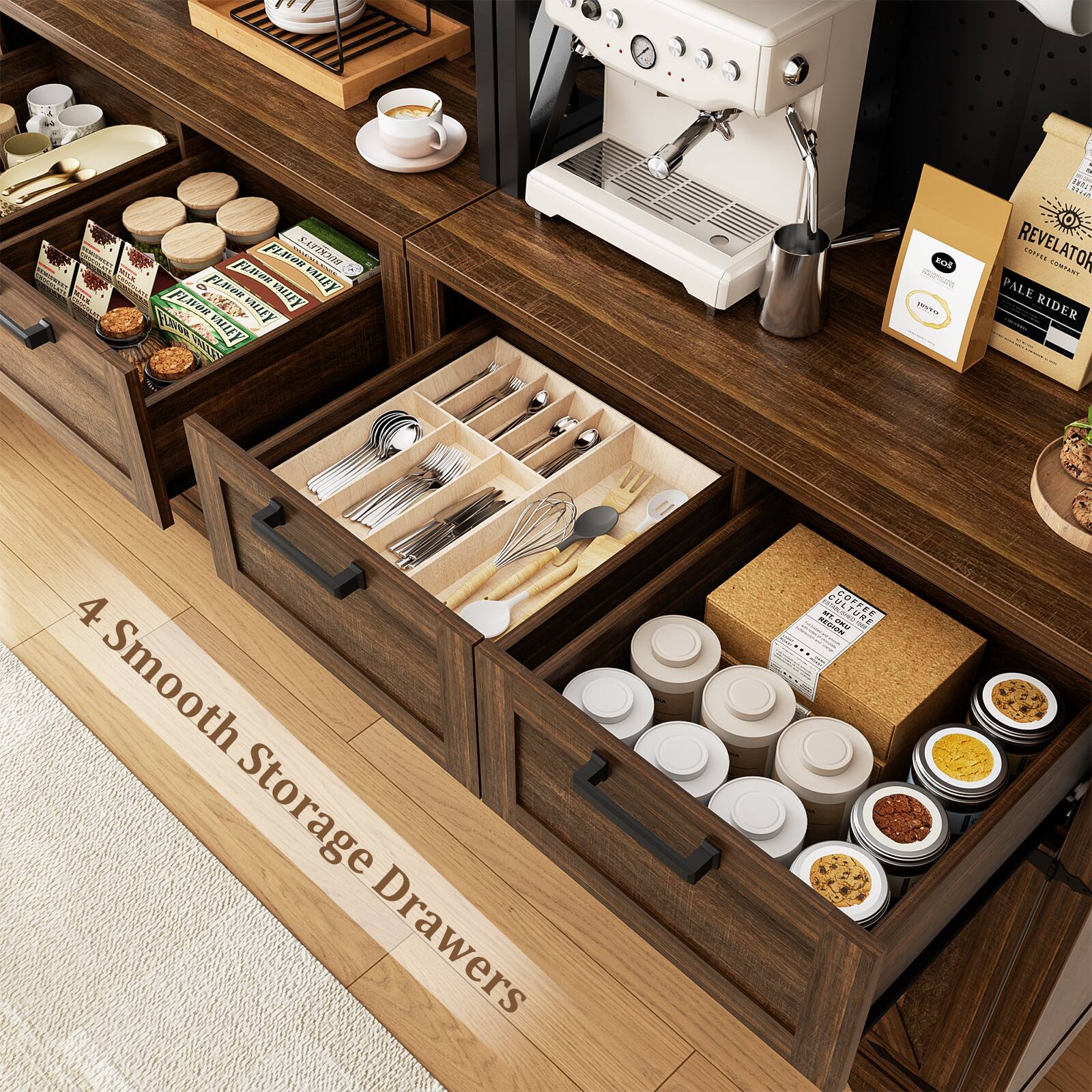 4 Smooth Storage Drawers