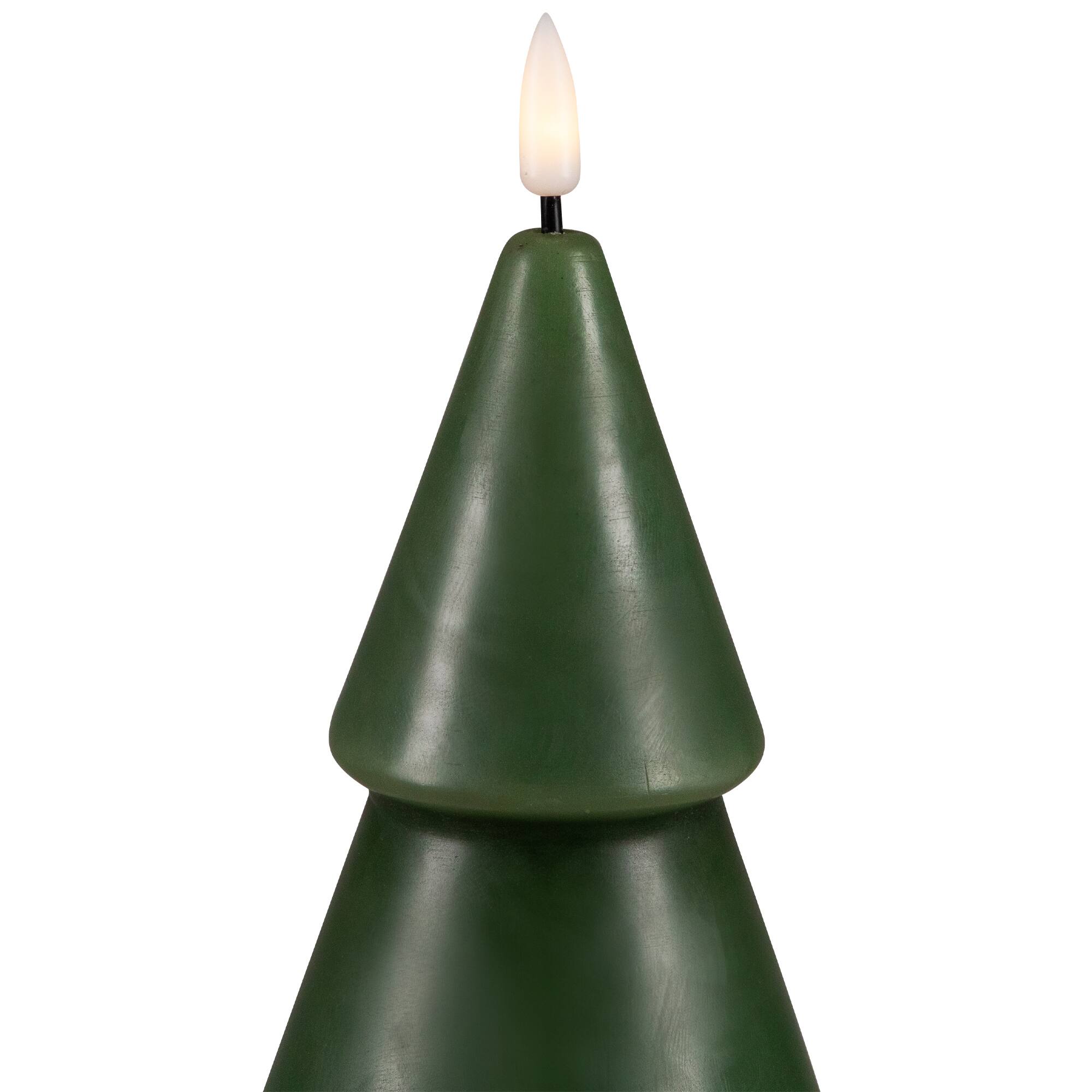 Alt View 5. Northlight - Flameless LED Flickering  Christmas Tree Wax Candles - 10.5" - Green - Set of 2.
